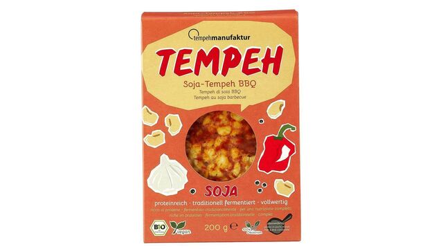 Ein Paket Soja-Tempeh BBQ von Tempehmanufaktur