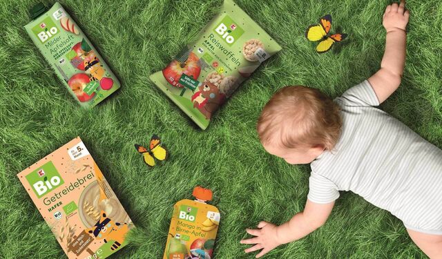 Unter der Kaufland-Eigenmarke K-Bio gibt es jetzt auch Baby-Produkte.