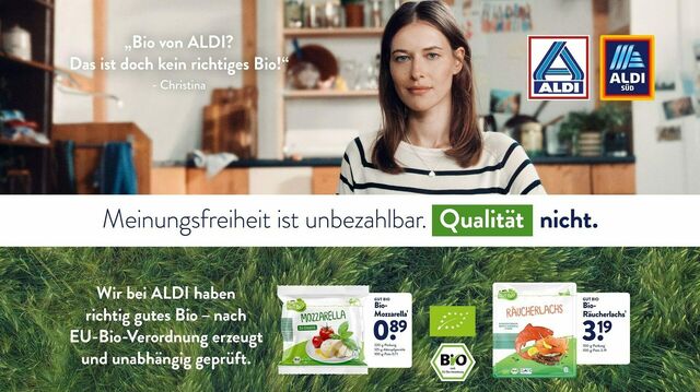 Werbeplakat der Aldi Qualitätskampagne