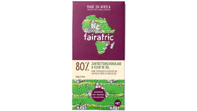 Fairafric 80 % Zartbitterschokolade mit Fleur de Sel (fairafric.com)